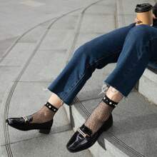 Zapatos Mujer Mocasines Plataforma  Moda Profesional Weide - Negro - Ver 1