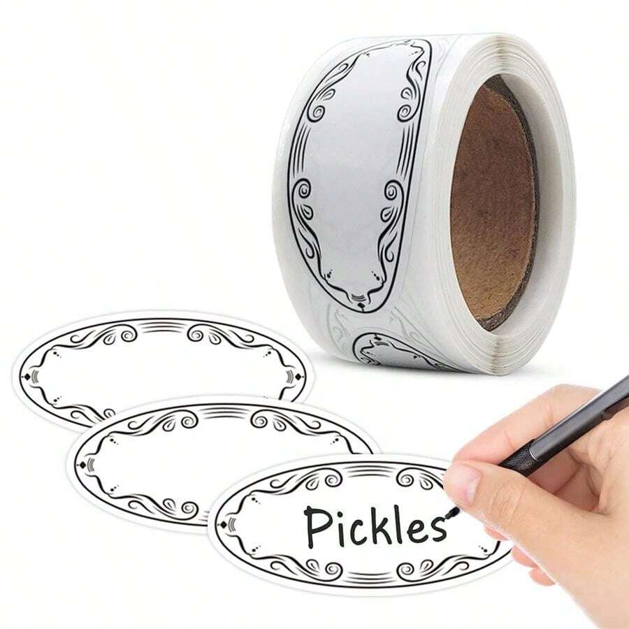 Sort And Label 150pcs/Roll Oval White Writable Labels, Food Sorting Marking Jar Labels ...