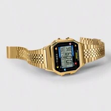 Timex T80 X Unisex Classic Digital Watch Gray Dial Vintage Sport 34mm Watch Gift For Men,Golden TW2U32000 - Gold - View 4