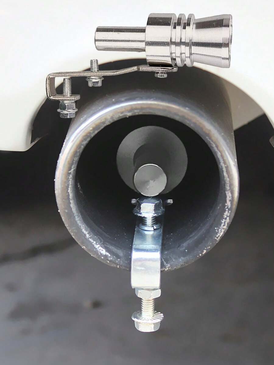 2.4升以上涡轮增压哨管排气尾嘴，铝合金涡轮消声器排气声浪增强器 - 抛光金属表面，适用于汽车、摩托车和越野车 - 耐用汽车升级配件，增强排气声浪，通用尺寸，包含安装硬件 - 易于安装的汽车配件 - 完美的生日礼物，汽车空气清新剂瓶，排气管，汽车改装零件 - 銀色 - 查看 1