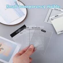 8 Pack 400Pcs Clear Transparent Sticky Notes See Through Waterproof Self-Stick, Message Notes Tabs Reusable Note Pads Tracing Paper Sticky Notes, Suitable For Studying Writing School Offices - Multicolor - View 4