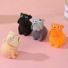 1 pieza - Juguete creativo para aliviar el estrés, juguete de desahogo de cabeza de perro feliz o cabeza de perro enojado, juguete en forma de perro elástico - Marrón - Ver 1