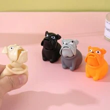 1 pieza - Juguete creativo para aliviar el estrés, juguete de desahogo de cabeza de perro feliz o cabeza de perro enojado, juguete en forma de perro elástico - Marrón - Ver 6
