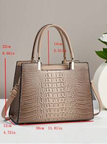 New Style Fashionable Crocodile Pattern Women's Large Tote Bag, Versatile Design With High-Quality Feel And Large Capacity, Can Be Used As Shoulder Or Crossbody Bag