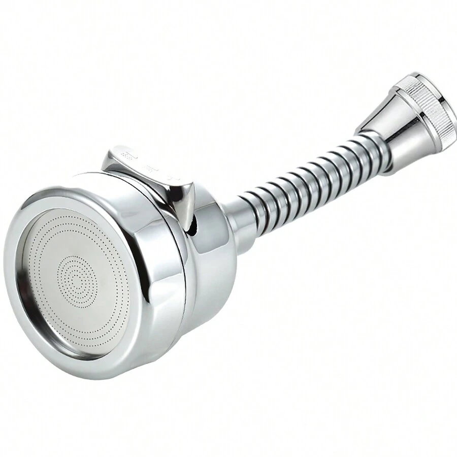 1pc Plastic Flexible Hose Kitchen Faucet Splash-Proof Device, Universal Tap Connector With Filter, Suitable For Kitchen Sink Faucet Extension - Silver - View 1