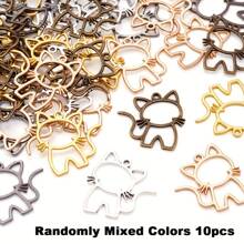 10pcs Alloy Hollow Cat Charms For Jewelry Making Earring Necklace Bracelet Kitty Pendant Pet Jewelry Accessories DIY Epoxy Resin Casting Mold Drop Glue Frame Handmade Supplies - 10pcs - View 14