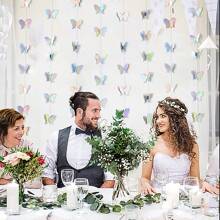 1Pc 3D Butterfly Banner Garland Laser Silver Butterfly Hanging Flag Curtains For Wedding Birthday Party Backdrop Wall Decor - Multicolor - View 7