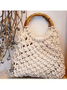 1pc Natural Bamboo Rings Bag Handles 10cm/12cm/15cm/17cm DIY Handmade Wooden Bags Closure Round Handle Purse Woven Accessories - Apricot - View 13