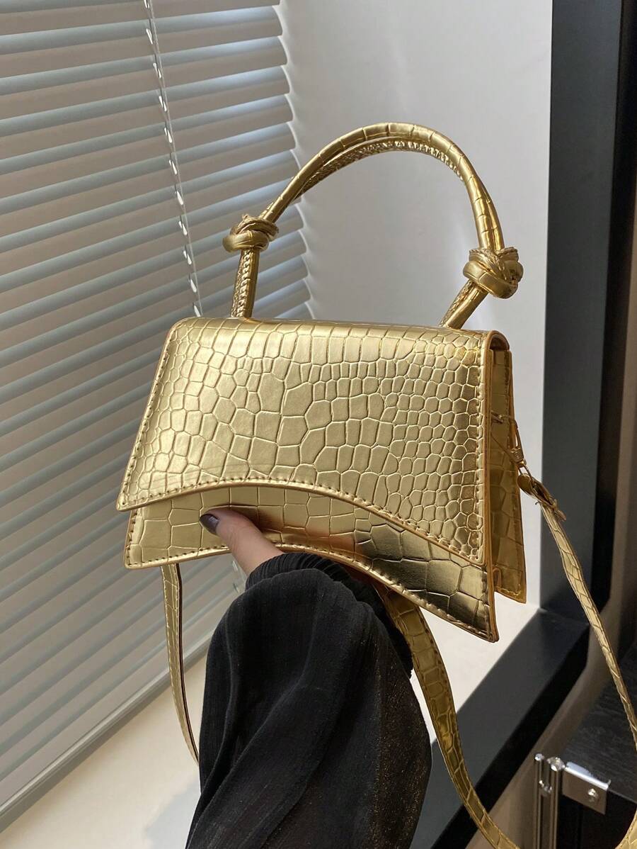 Fashionable Mini Commuter PU Handbag For Women, Convenient Design For Travel - Gold - View 1