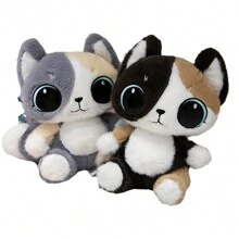 1pc Simulatie Knuffelpop, Levensechte Kat Pluche Pop, Ornament, Cadeau - Veel kleurig - Bekijken 1