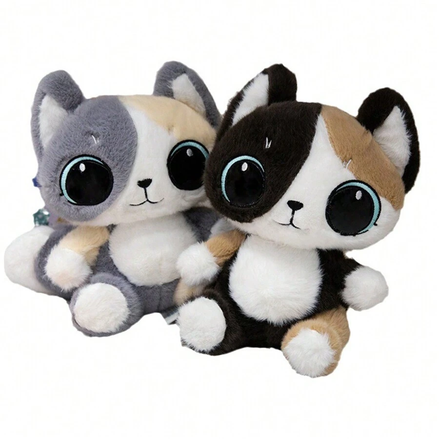 1pc Simulatie Knuffelpop, Levensechte Kat Pluche Pop, Ornament, Cadeau - Veel kleurig - Bekijken 1