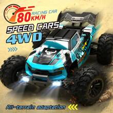 SG116MAX Tỷ lệ 1:16 Đua xe tốc độ cao 80km/H Xe RC 4WD tốc độ 80 km/h, Động cơ không chổi than, Xe RC chạy bằng điện chống nước, Buggy RTR mọi địa hình 2,4 GHz, Quà tặng cho người lớn - Màu xanh lam - Xem 2