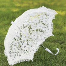 1pc European Style White Lace Wedding Umbrella Bride Umbrella Decoration Props For Wedding Photoshoots, Dancing, And Stage Performance - White - View 1