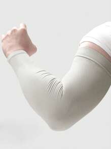 1双男士夏季防晒冰丝袖套，宽松版型，防紫外线，白色手套，保暖臂套，秋季服装，万圣节装扮，黑色袖套，男士礼物 - 彩色 - 查看 10