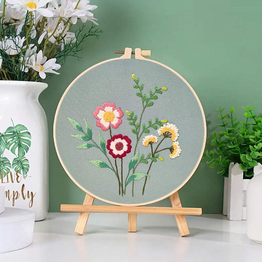 1 Bộ dụng cụ thêu hoa tự làm, bao gồm vòng thêu 7,9 inch, hoa văn đơn giản và dễ thương cho người mới bắt đầu, bộ dụng cụ thêu 30 cm X 30 cm Thích hợp cho người mới bắt đầu trưởng thành với hoa văn và hướng dẫn, Bộ công cụ thêu chữ thập, Bộ công cụ thêu in cho người mới bắt đầu - Nhiều màu - Xem 1