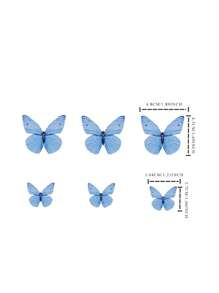 72pcs/Box Cupcake Decorations Blue Crystal Butterflies Wafer Paper, Birthday Party Supplies - Blue - View 2