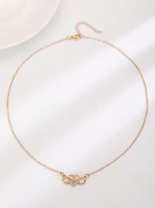 1 st. Modieuze nieuwe stijl strass steentjes 8-vormige knoop liefdesketting voor vrouwen, date en festival cadeau