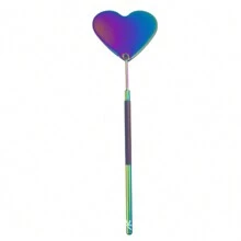 1 pieza Espejo para sostener en la mano con asistencia para pestañas como herramienta para la belleza con antideslizante, antivaho e inspección para el injerto de pestañas, en forma de corazón - Multicolor - Ver 10