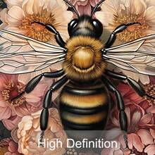 1pc Unframe Dark Botanical Floral Bee Art Poster Print Moody Retro Aesthetic Canvas Painting Wall Picture For Dorm,Apartment,Living Room,Bedroom,Modern Home Decoration,Ideal Gift