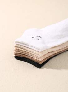 5 Pairs Baby Ankle Socks: Candy Colors, Stripes, Soft, Smiling Face Patterns, Comfortable, Casual, Versatile - Suitable For Daily Wear, New Autumn Collection, Random Color Mix - Multicolor - View 4