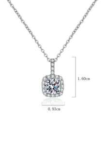 1pc Elegant And Luxurious 925 Silver 1ct Morganite Necklace, Suitable For Daily Wear, Parties, And Work, As A Jewelry Gift For Women Diamond Necklace