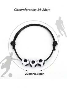 Bộ 5 chiếc/Bộ (5 thiết kế hỗn hợp) Bộ vòng tay dệt với vòng tay dây có thể điều chỉnh phong cách thể thao đính hạt bóng rổ, bóng đá, bóng bầu dục, bóng chuyền, quần vợt, phù hợp cho trẻ em - Đồ sưu tầm, Unisex, Dành cho - Nhiều màu - Xem 5