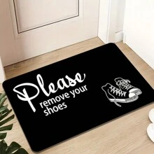 1pc Thickened 0.47inch/1.2cm Interesting Indoor Outdoor Doormat, Large Size Doormat, Living Room Bedroom Home Decoration Rug, Perfect For Bedroom, Living Room, Entrance Door ,Room Decor - Black and White - View 1
