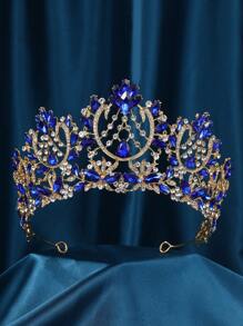 1pc Women's Alloy & Rhinestone Baroque Royal Style Crown, Elegant Wedding Party Headband, Bridal Hair Accessory, Safely Packaged