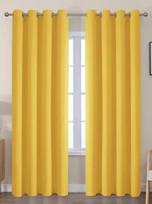Estelar Textiler 2 Panels Solid Thermal-Insulated Blackout Curtains For Bedroom And Living Room For Protection Against Ultraviolet Rays,