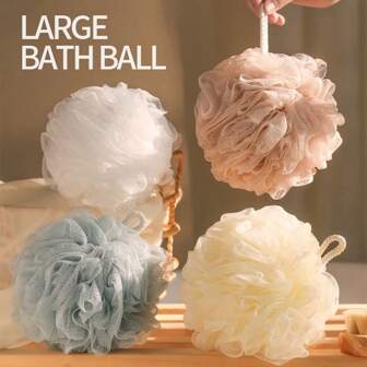 1pc Large Bath Sponge ,Not Easy To Scatter Adults Exfoliating Mesh Shower Sponge ,Shower Flower Ball,Bathroom Loofha Puff