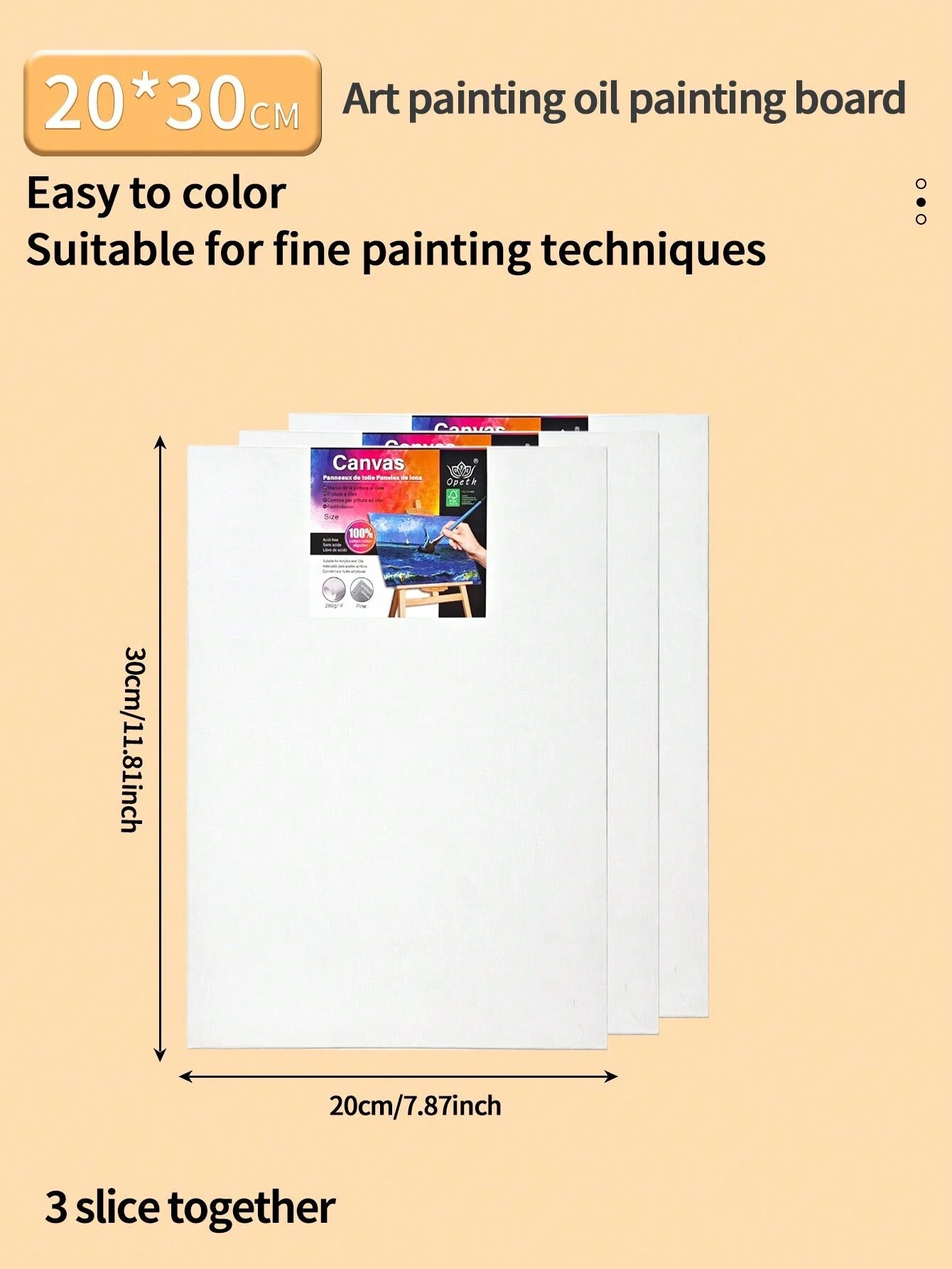 opeth 3pcs Painting Board Set, 0.3cm Thickness Drawing Board, 280g