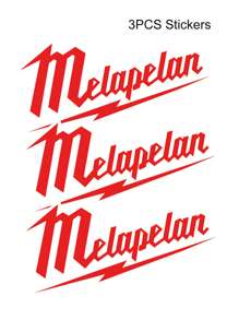 3PCS Melapelan Sticker Funny FashionSticker Gifts Idea 2/3inch For Clothing, Jeans, Dress, Jackets, Hats - Red - View 1