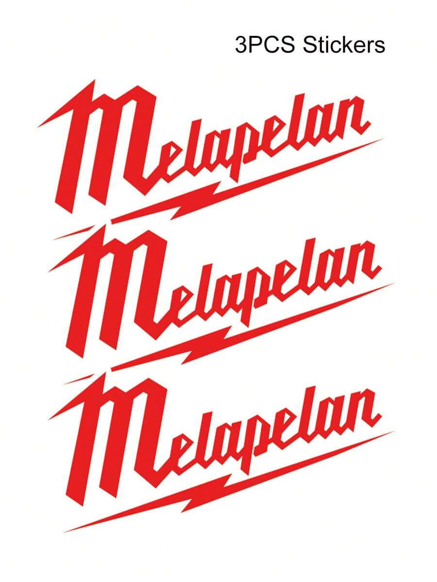 3PCS Melapelan Sticker Funny FashionSticker Gifts Idea 2/3inch For Clothing, Jeans, Dress, Jackets, Hats - Red - View 1