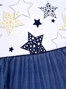 3pcs Creative Printed Bedding Set, Soft And Comfortable, Suitable For Bedroom, Guest Room (1 Fitted Sheet + 2 Pillowcases, Without Core) - Blue and White - View 6