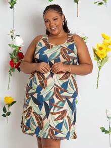 Plus Size Dresses - Khaki - View 3