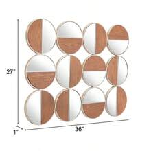 Zuo Modern Contemporary Inc. Cycle Round Mirror Gold And Walnut - Gold & Walnut - View 7