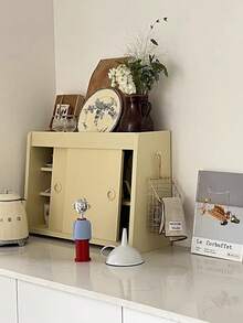 1pc Large Metal Wire Storage Basket With Woven Handle, Nordic Style Kitchen & Home Decor, Magazine & Book Holder - Multicolor - View 2