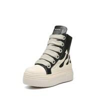 Men's High Top Thick-Soled Fashion Sneakers With Chunky Laces, Comfortable Sports Shoes