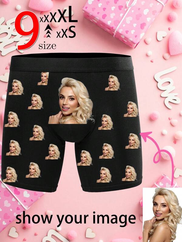 Custom Underwear For Boyfriend - Boxers With Face On Them, Valentine's Day Gifts For Him Boyfriend Husband, 1pc Fashion, Adorable, Contracted, Funny, Cozy Custom, Personalized, Unique, Customized Finds, Winter Fashion, Christmas Gift, Personalized Gifts For Men Ideal Gifts For Him Boyfriend, Friends Bedroom, For Weddings, For Christmas, For Winter, For Fall/Autumn, For Holiday, For Anniversaries, For Birthdays