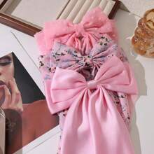 3 stuks grote strik haarspeldjes voor vrouwen, satijnen haarspeldjes voor meisjes, lange linten, haarspelden, accessoires voor feestjes, strik haarspeldjes voor vrouwen, haarspeld met lange staart, haaraccessoires voor meisjes, Valentijnsdag, Valentijnsdag, klauwclips