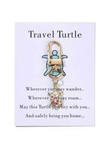 Travel Turtle Shaped Keychain With Small Bag And Card, A Gift For Traveling Friends Car Accessories Bag Charm School Cute Goth Y2k Christmas - Turtle - View 21
