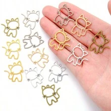 10pcs Alloy Hollow Cat Charms For Jewelry Making Earring Necklace Bracelet Kitty Pendant Pet Jewelry Accessories DIY Epoxy Resin Casting Mold Drop Glue Frame Handmade Supplies - 10pcs - View 4