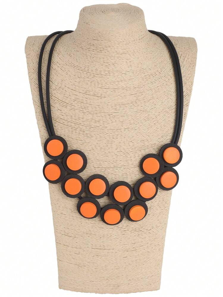 One Piece Bohemian Retro Women's Necklace, Fashion Jewelry Design With Wooden And Rubber Accessories - Multicolor - View 19