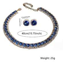 1 Set Crystal Necklace Earrings Jewelry Set