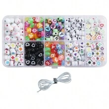 Kit d'accessoires de perles de lettres DIY, convivial pour les débutants, jouet en perles pour la fabrication de bracelets et de colliers faits à la main, matériel de fabrication de bijoux, ensemble de perles et d'accessoires, emballé pour l'exportation