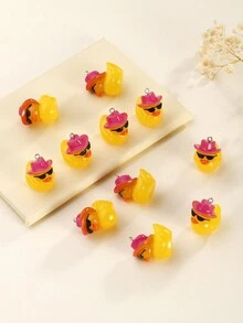 可愛卡通時尚鴨子形太陽眼鏡飾品，DIY鑰匙扣/耳環/項鍊材料 - 彩色 - 查看 4