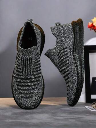 أحذية رياضية للرجال متوسطة الطول ذات وحدة وسطية للمناظر الخارجية، قابلة للتنفس، خفيفة الوزن كجوارب، مريحة للرياضة اليومية، مناسبة لجميع الفصول