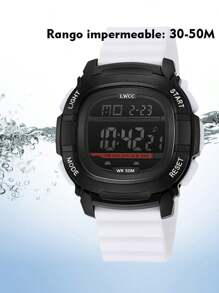 Reloj Segundero Digital Hombre Deporte Electrónico Cumpleaño.Hombres Reloj digital multifuncional luminoso,Reloj Deportivo Pantalla Digital, Resistente al Agua, Pantalla Retroiluminada, con Cronómetro, Alarma, Dual Time, Temporizador, Correa Ajustable,1 Pieza Reloj Deportivo Redondo Con Pantalla Led Para Hombres Con Cronómetro, Fecha, Semana, Luz De Noche, Alarma, Adecuado Para Uso Al Aire Libre Y Casual,Reloj Multifunción Unisex Con Luz Nocturna Azul Y Banda De Goma, Esfera Redonda Con Pantalla Digital, Adecuado Para La Vida Diaria - Verde militar - Ver 5