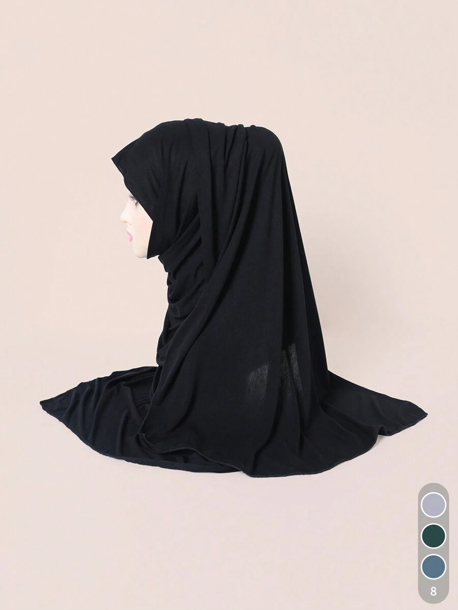 1pc Solid Color Modal Long Scarf Women Hijab, Classic All-Match Versatile Plain Headscarf - Multicolor - View 1