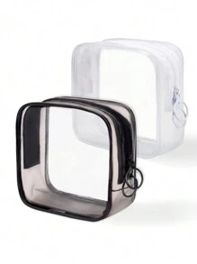 1 peça/2 peças Bolsa de Maquiagem Transparente, Bolsa de Lavagem Transparente, Nécessaire de Zíper Pequeno para Maquiagem, Bolsa de Cosméticos Pequena, Bolsa de Viagem para Maquiagem, Nécessaire de Higiene Pessoal, Bolsa para Itens Essenciais da Bolsa, Estojo Estético para Mulheres, Organizador de Viagem para Maquiagem e Higiene, Presentes de Armazenamento com Zíper, Acessórios, Bolsa de Maquiagem, Bolsa de Maquiagem, Bolsa de Maquiagem, Bolsa de Cosméticos, Organizador de Maquiagem, Viagem, Nécessaire de Maquiagem, Bolsa, Penteadeira, Nécessaire de Maquiagem, Itens Essenciais de Viagem, Bolsa, Acessórios de Penteadeira, Bolsa de Maquiagem Pequena, Nécessaire de Maquiagem, Bolsa de Cosméticos, Itens Essenciais de Viagem, Grande Capacidade, Bolsa de Maquiagem Grande, Presentes de Natal, Bolsa, Viagem, Presentes para Mulheres Itens Essenciais de Viagem, Bolsa, Clutch / Bolsa Pequena, Organizador de Maquiagem, Organizar Maquiagem, Bolsa, Suporte para Pincéis, Mini Bolsa, Bolsa de Grande C - Multicolorido - Visão 1